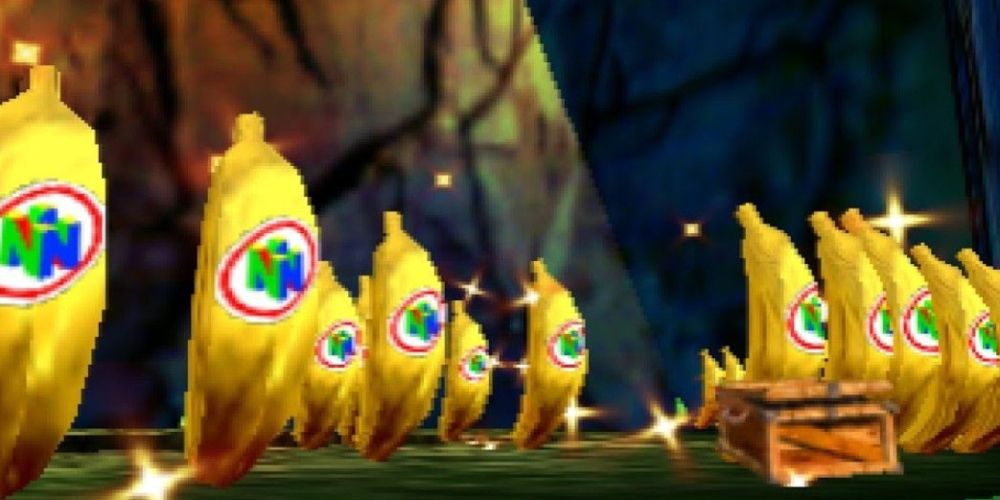 Donkey Kong 64 Screenshot Of Golden Bananas Together