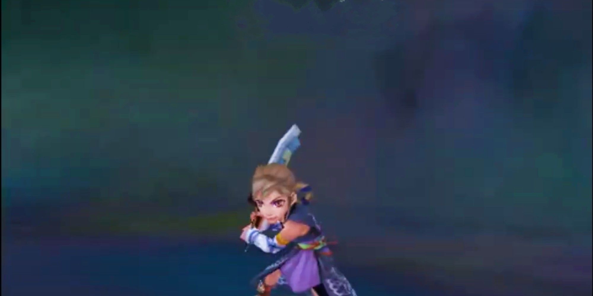 Draconite prepares an attack with his two handed sword- Romancing Saga Minstrel Song