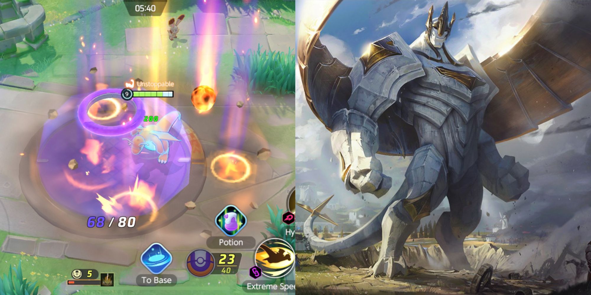 Pokemon Unite: two towering monsters