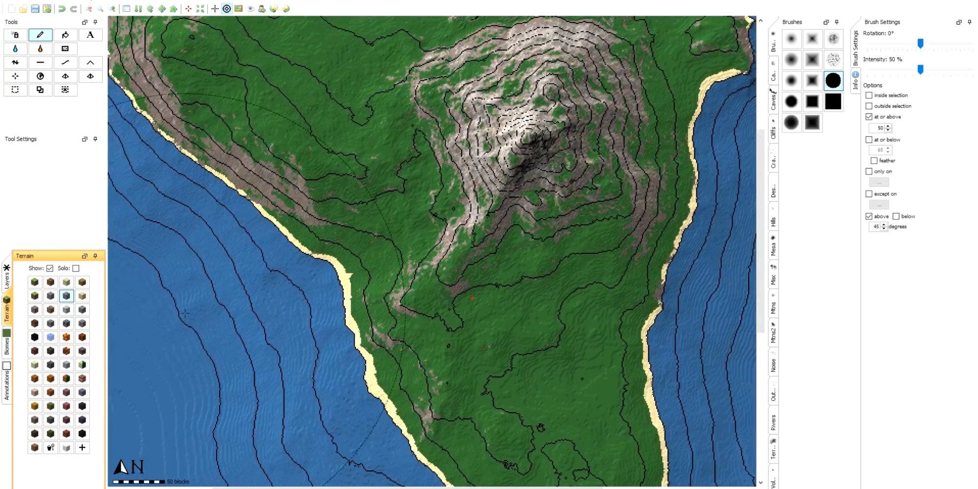 Editing a custom Minecraft world in the program WorldPainter