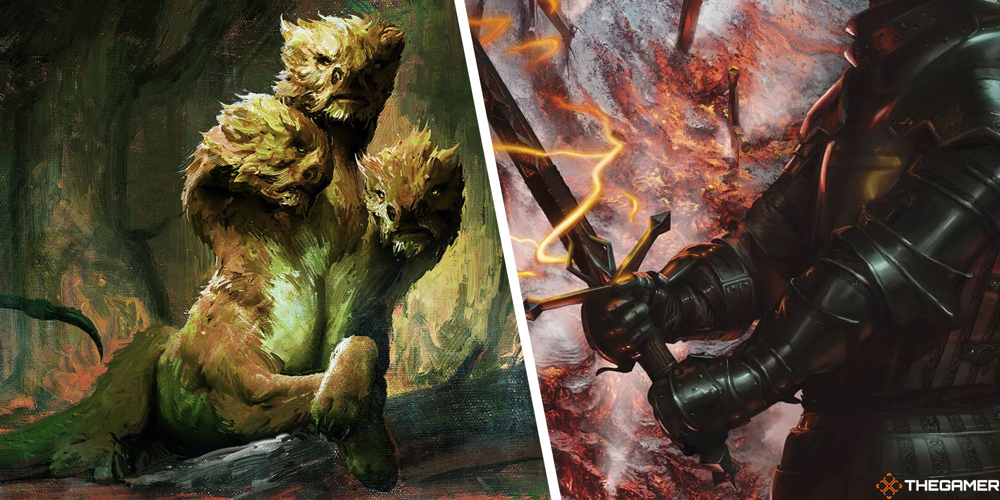 Questing Beast and Embercleave from MTG
