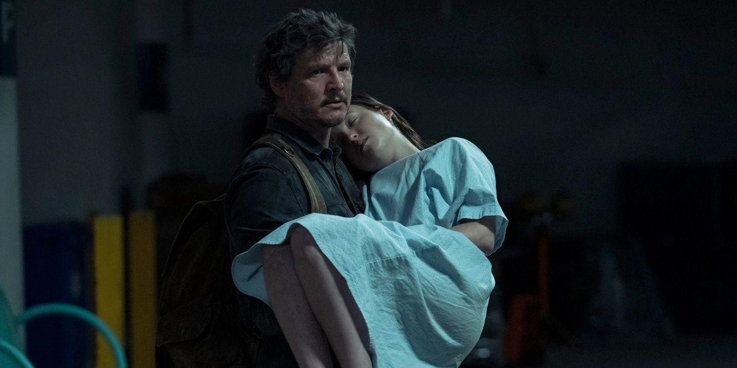 joel carrying ellie to hospital garage