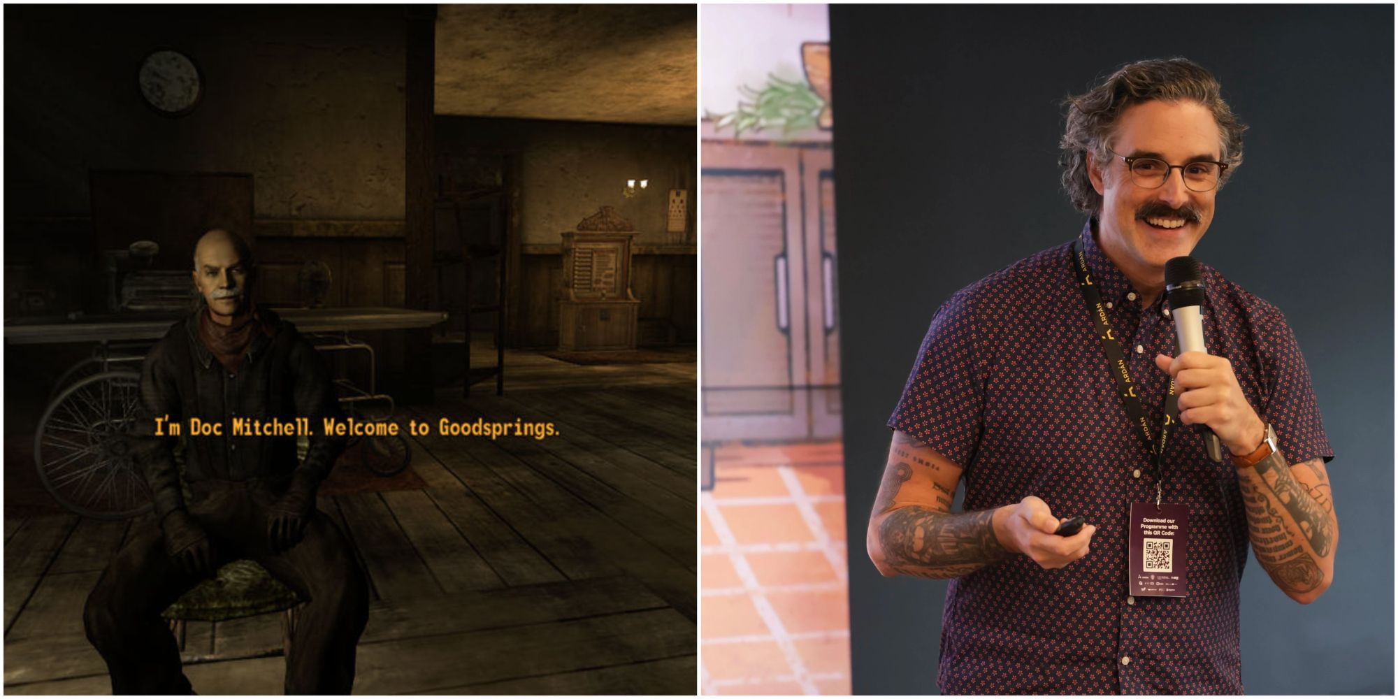 Fallout New Vegas - Doc Mitchell and Josh Sawyer speaking at Ardan in Galway City