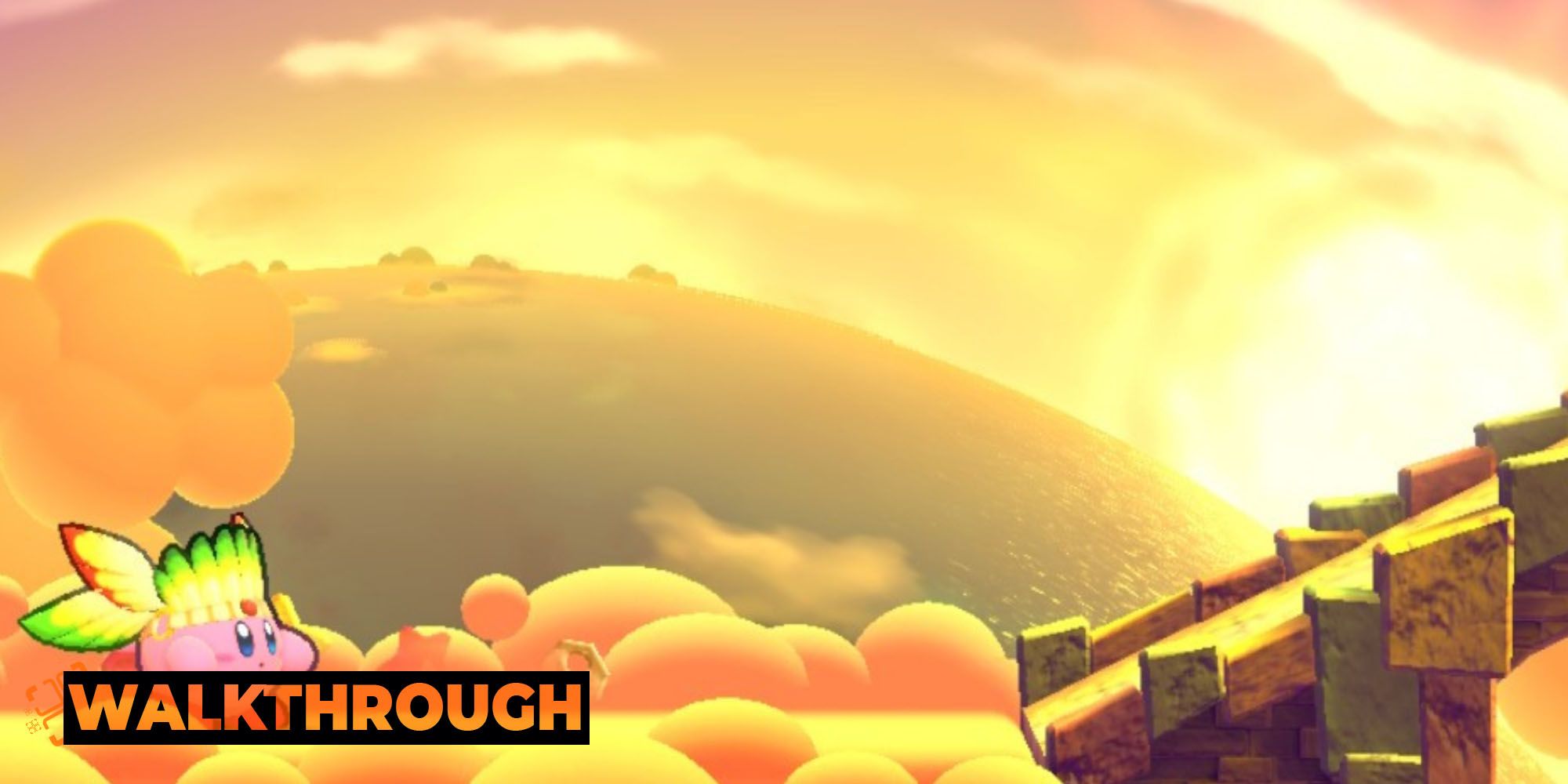 Kirby starts Nutty Noon Stage Two in Kirby's Return To Dream Land Deluxe