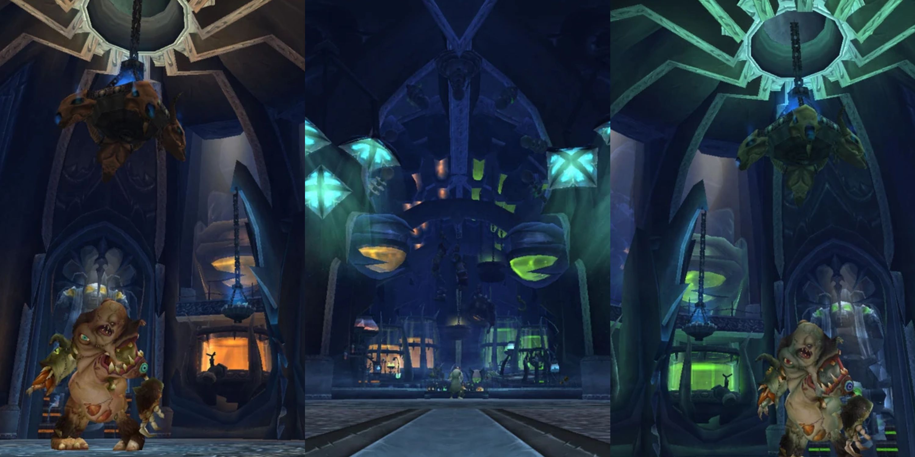 The three main sections of the Plagueworks.