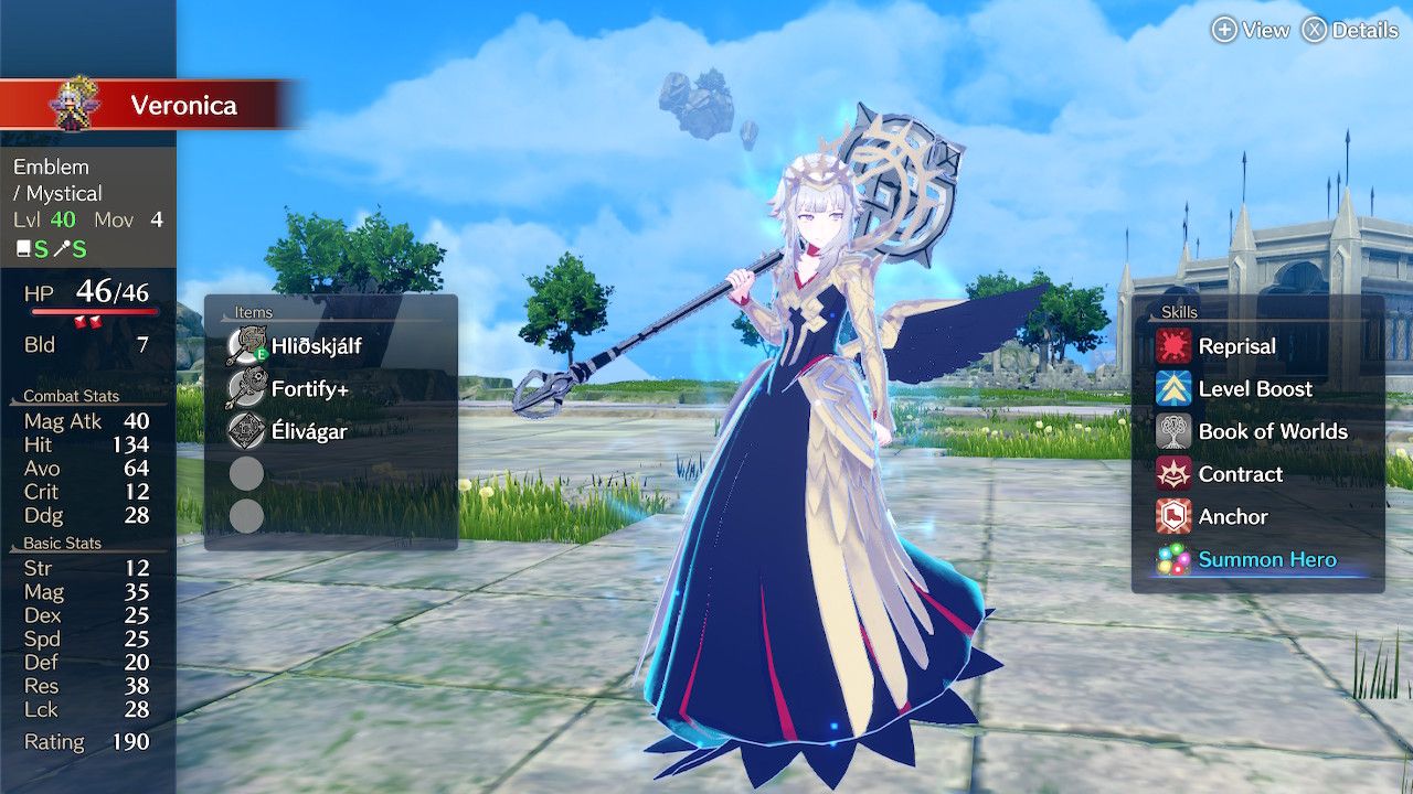 Close Up Stat, Weapons, and Skills Preview Of Boss Veronica
