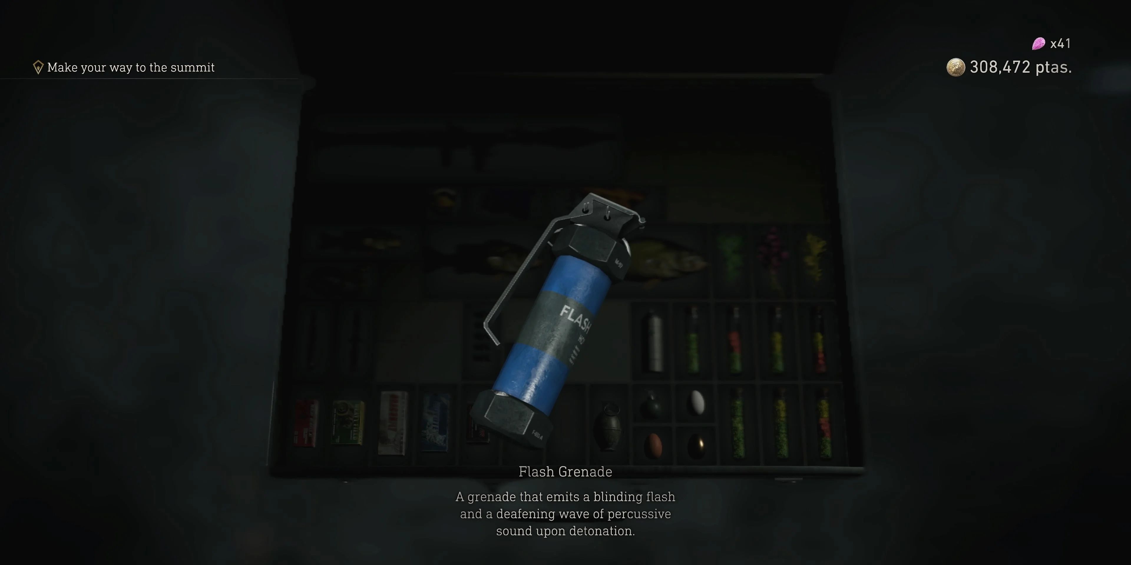 Flash Grenade in inventory in Resident Evil 4 Remake