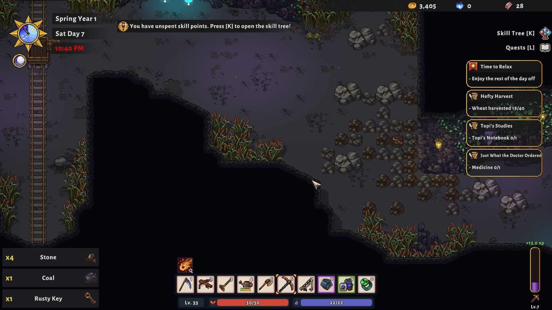A human explores the Mines in Sun Haven.