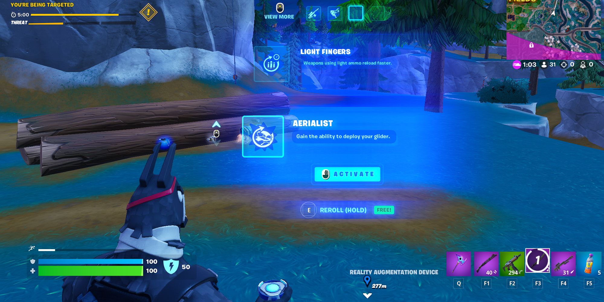 Fortnite Lt. John Llama Unlocking the Aerialist Augment