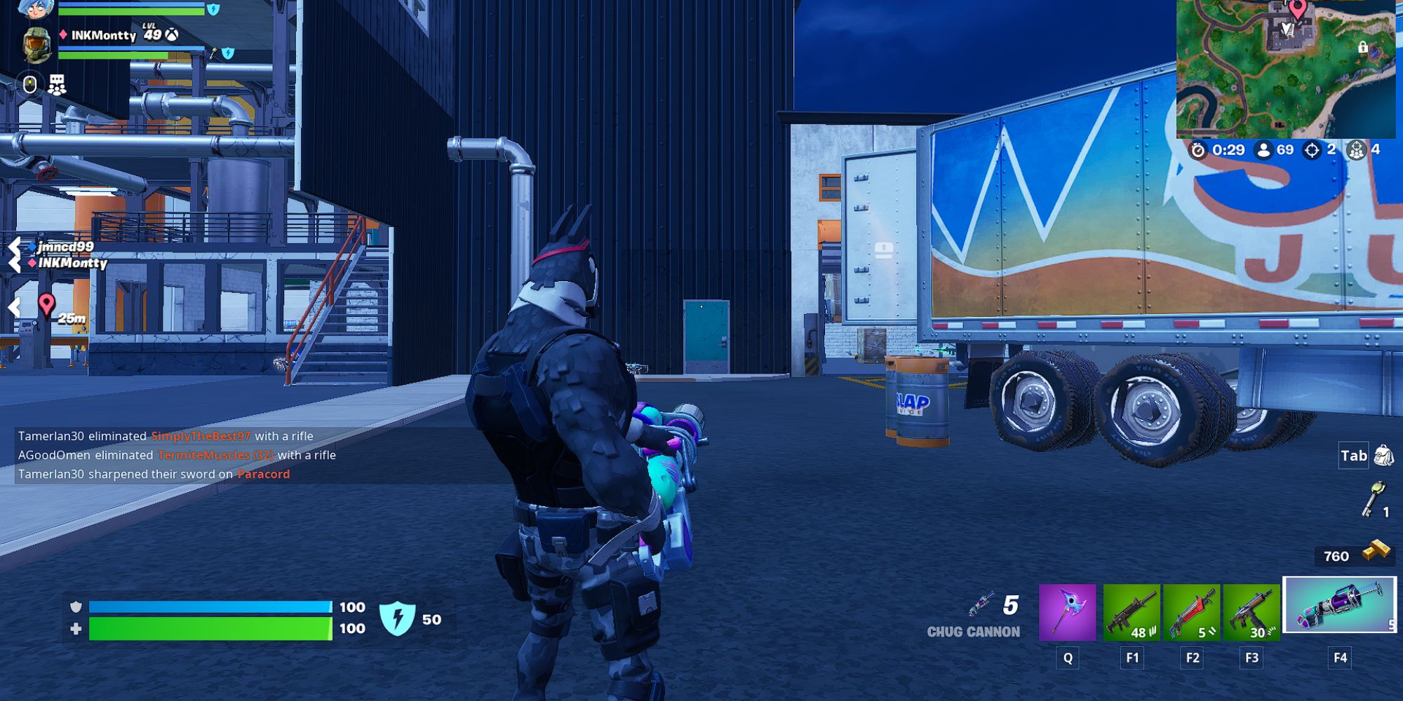 Fortnite Lt. John Llama Aiming With a Chug Cannon