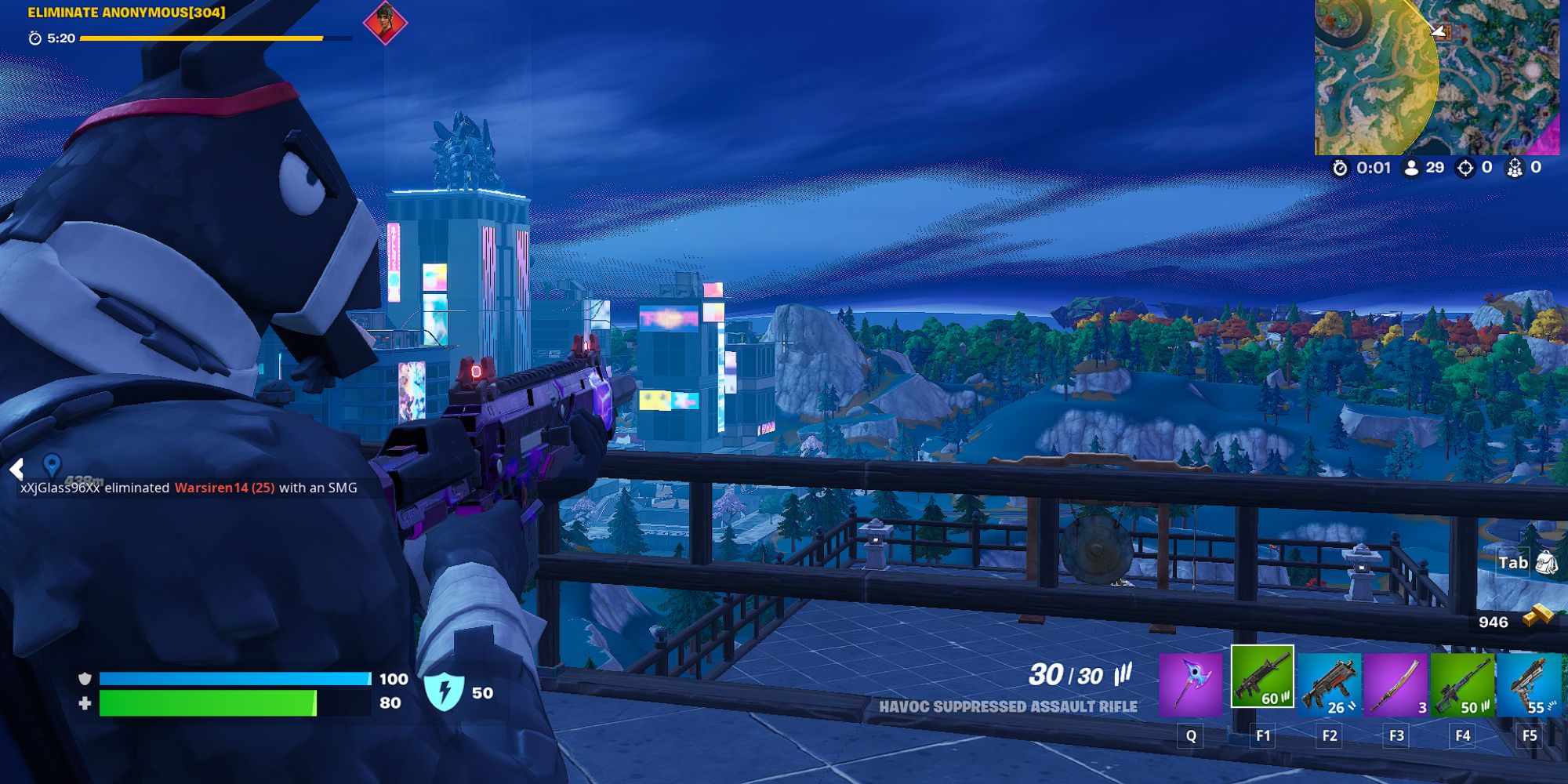 Fortnite Lt. John Llama Aiming With a Rifle