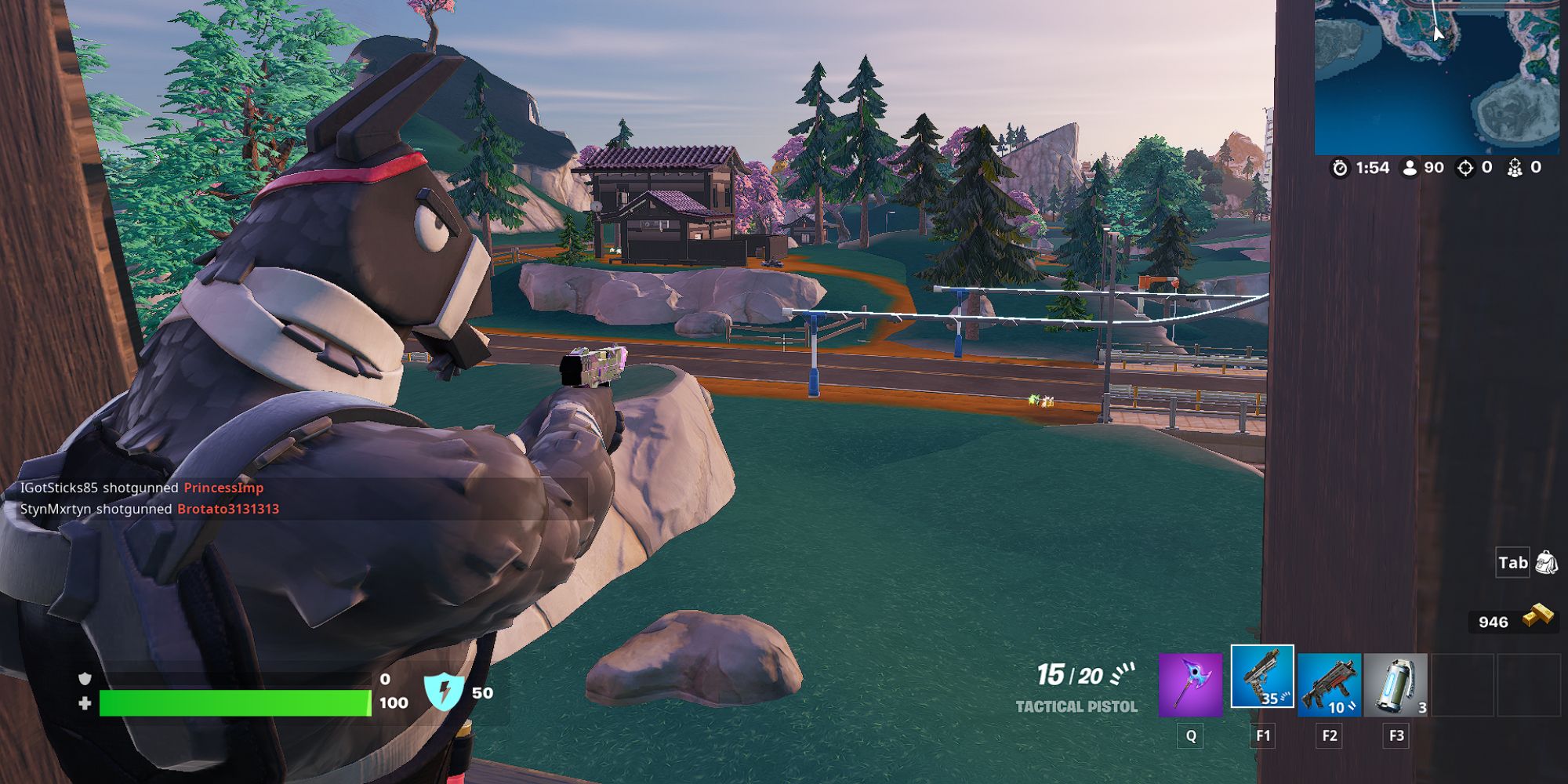 Fortnite Lt. John Llama Aiming With The Tactical Pistol