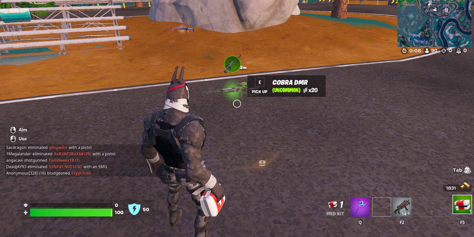 Fortnite Lt. John Llama Finding a Cobra DMR