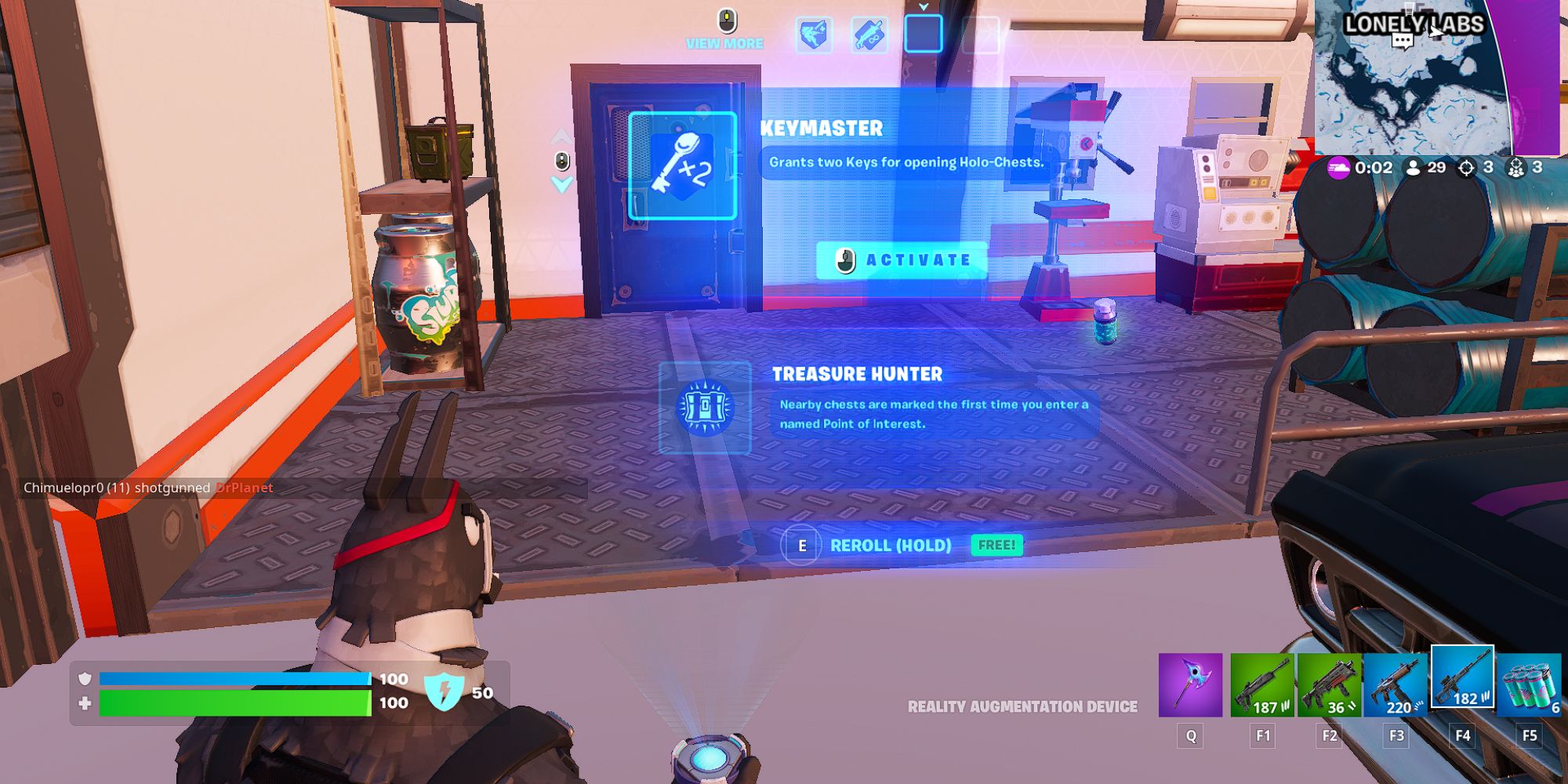 Fortnite Lt. John Llama Unlocking the Keymaster Augment