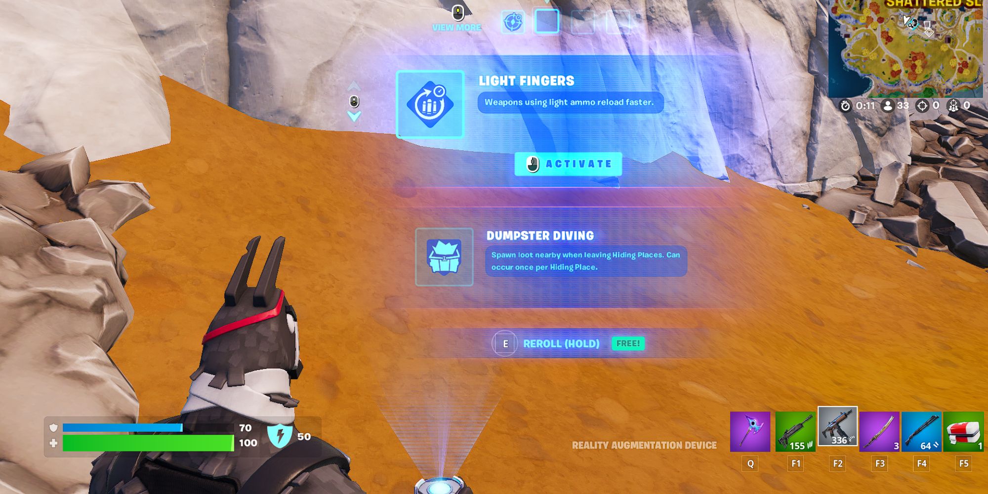 Fortnite Lt. John Llama Unlocking the Light Fingers Augment