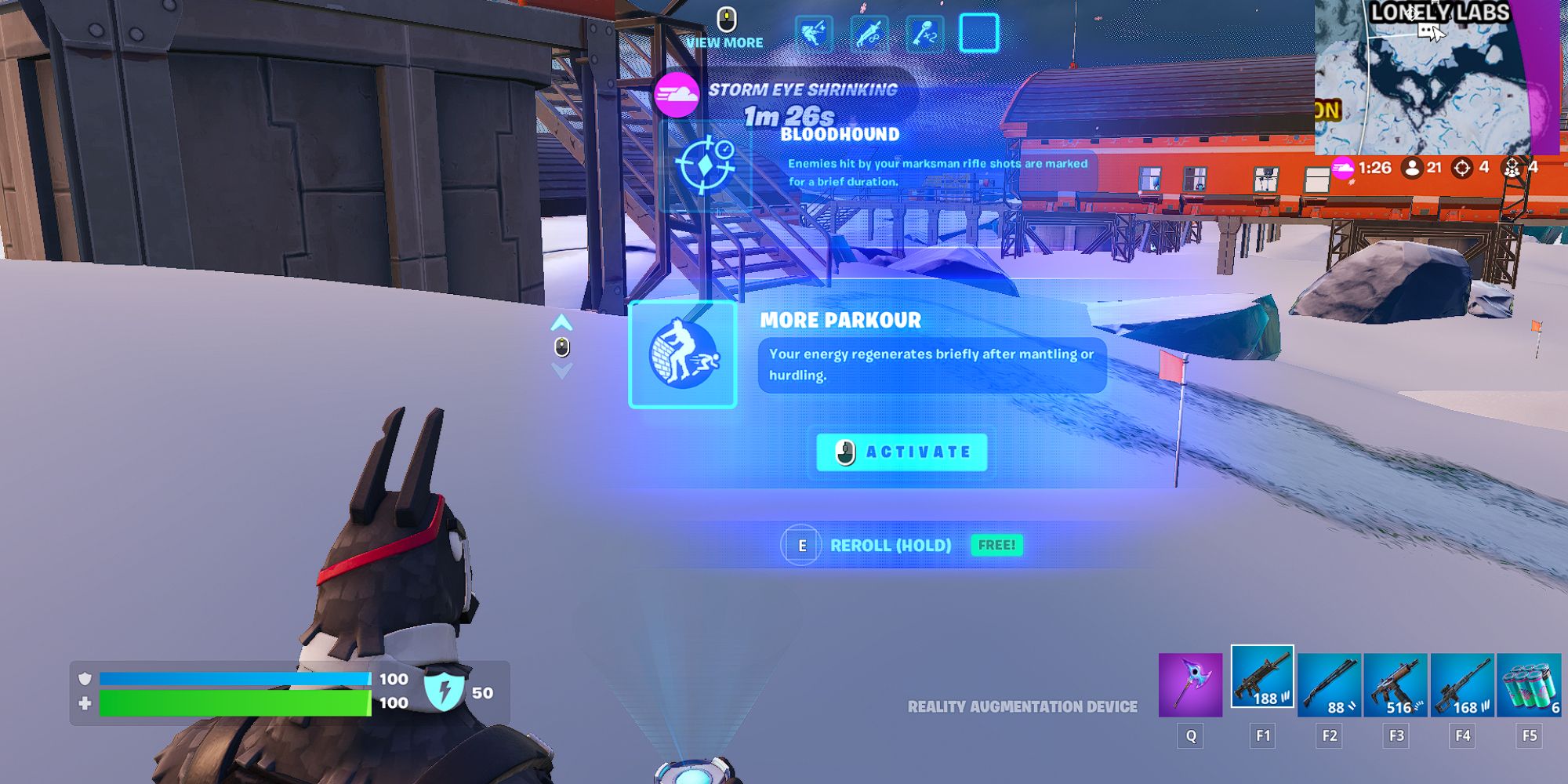 Fortnite Lt. John Llama Unlocking the More Parkour Augment
