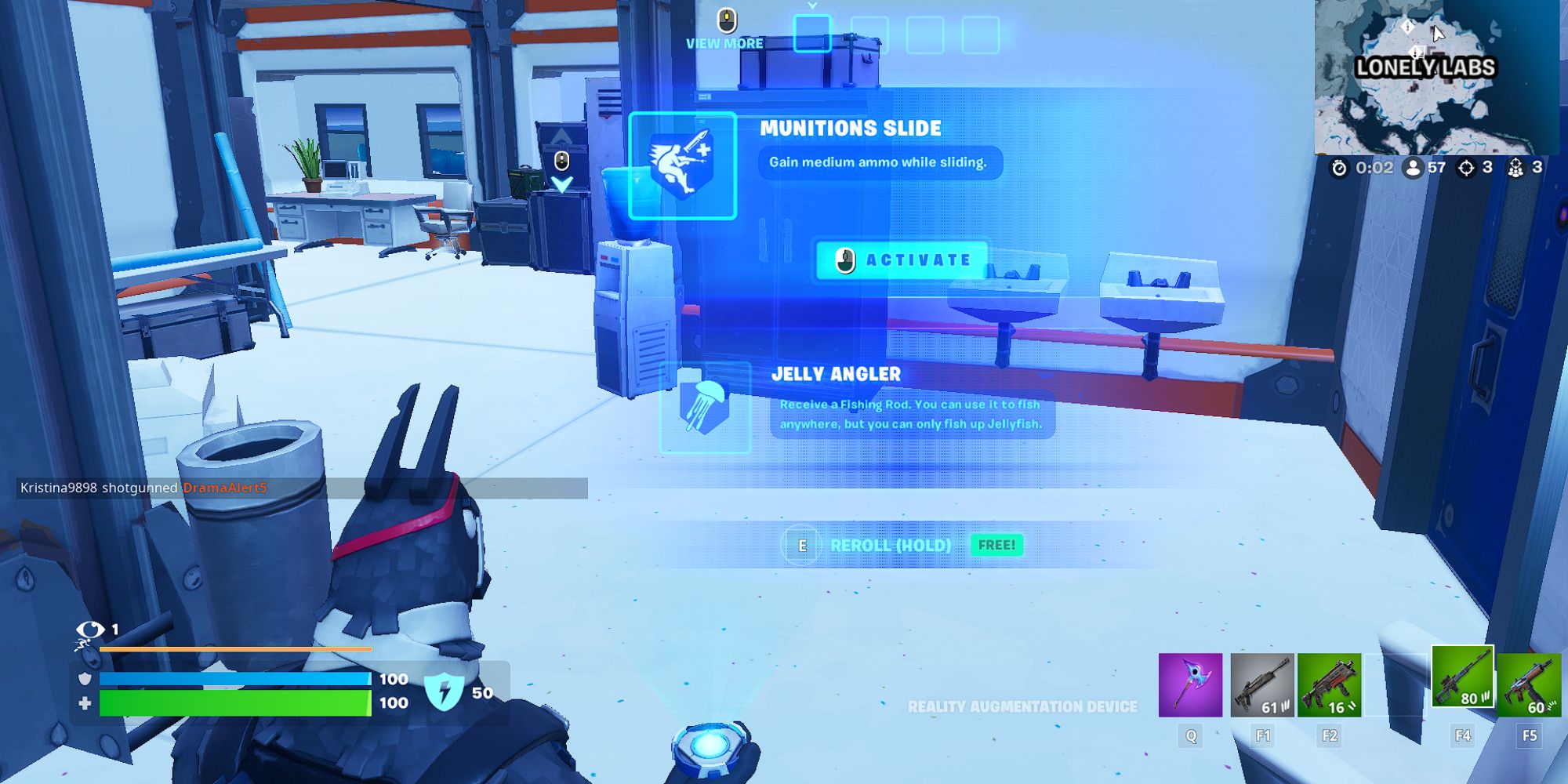Fortnite Lt. John Llama Unlocking the Munitions Slide Augment