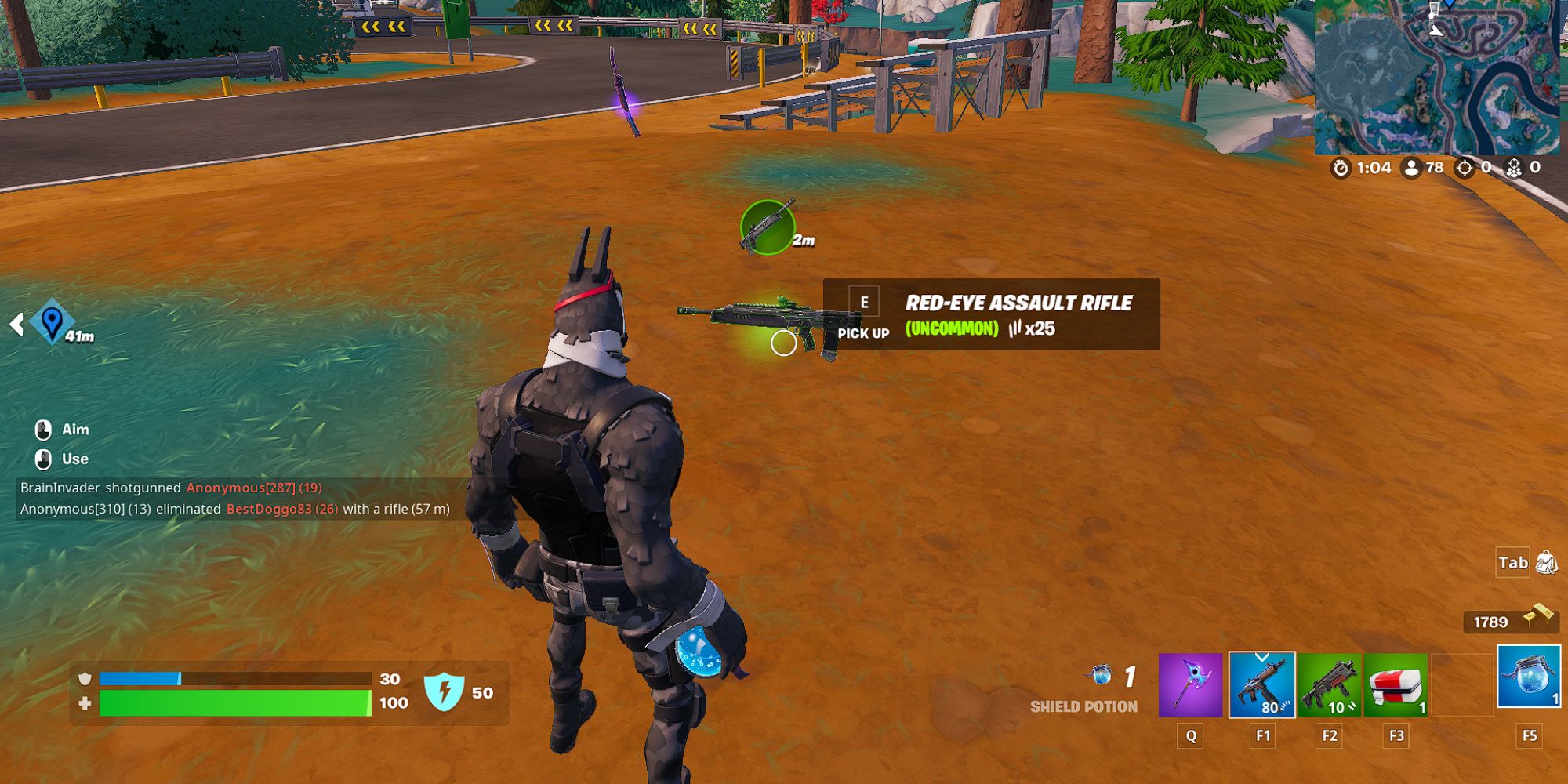 Fortnite Lt. John Llama Finding a Red-Eye Assault Rifle
