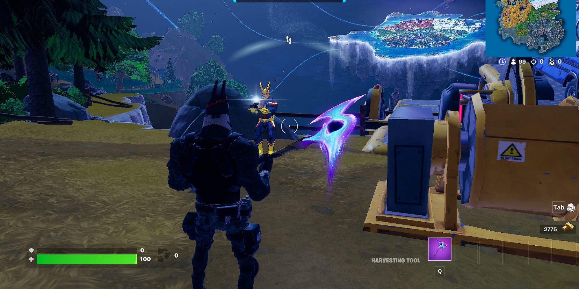 Fortnite All Might Aiming At Lt. John Llama