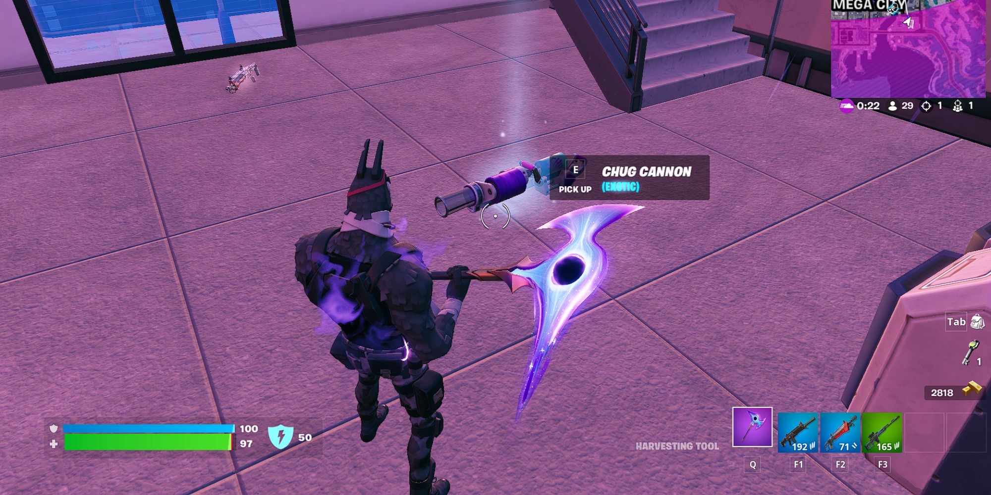 Fortnite Lt. John Llama Finding a Chug Cannon In a Storm