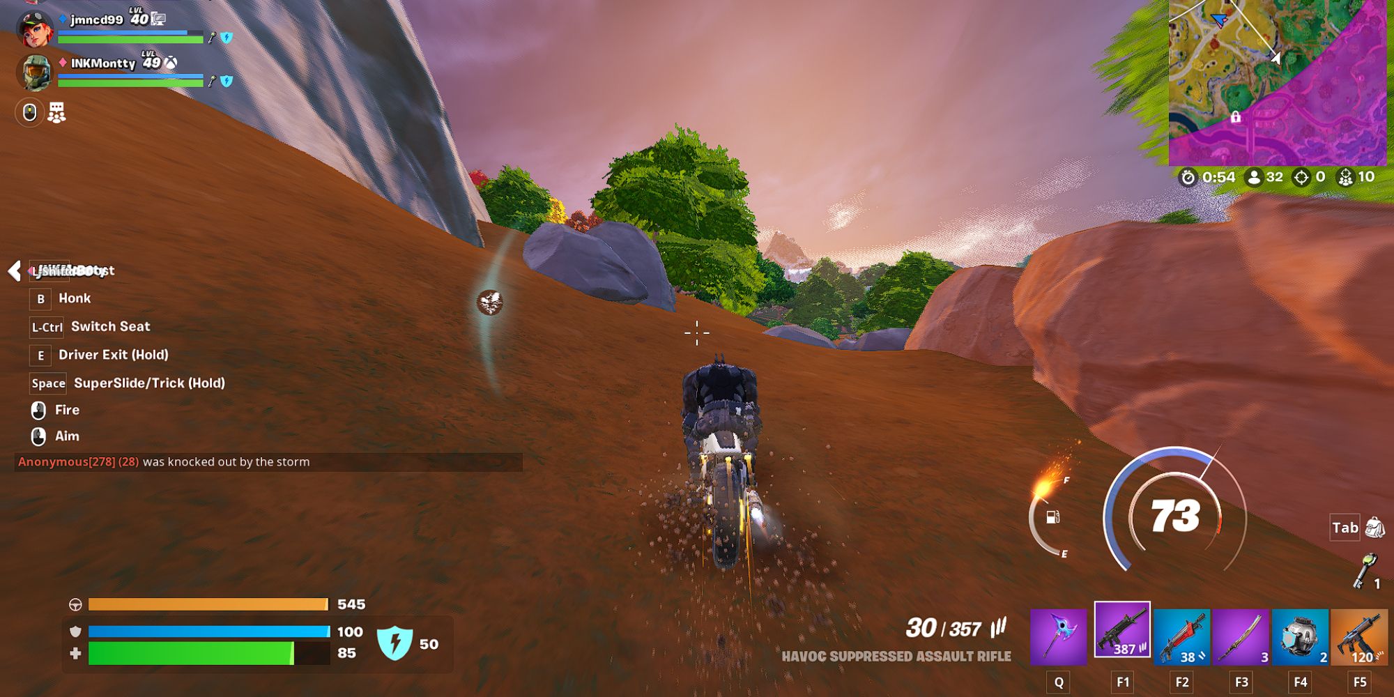 Fortnite John LLama riding a bike.