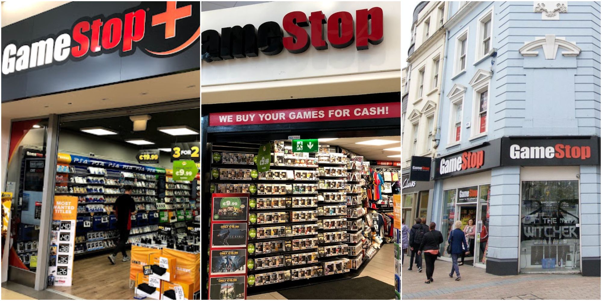 Gamestop retail stores in Cork Ireland - Blackpool, Douglas Court, and Patricks Street