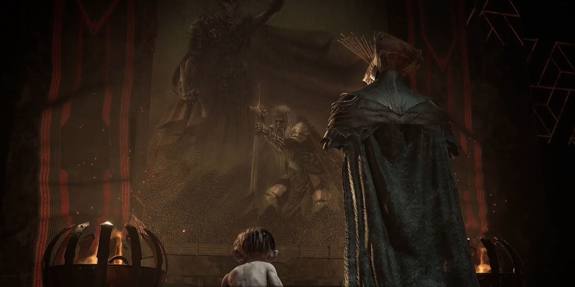 Gollum and Candleman looking at a painting