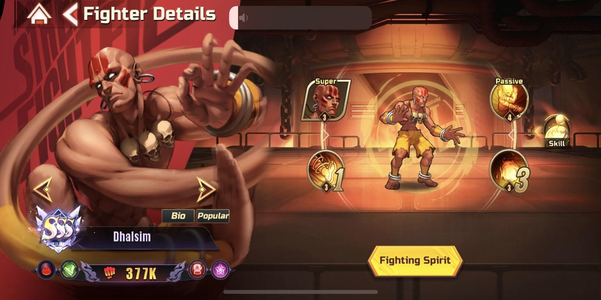 Dhalsim's Fighter details