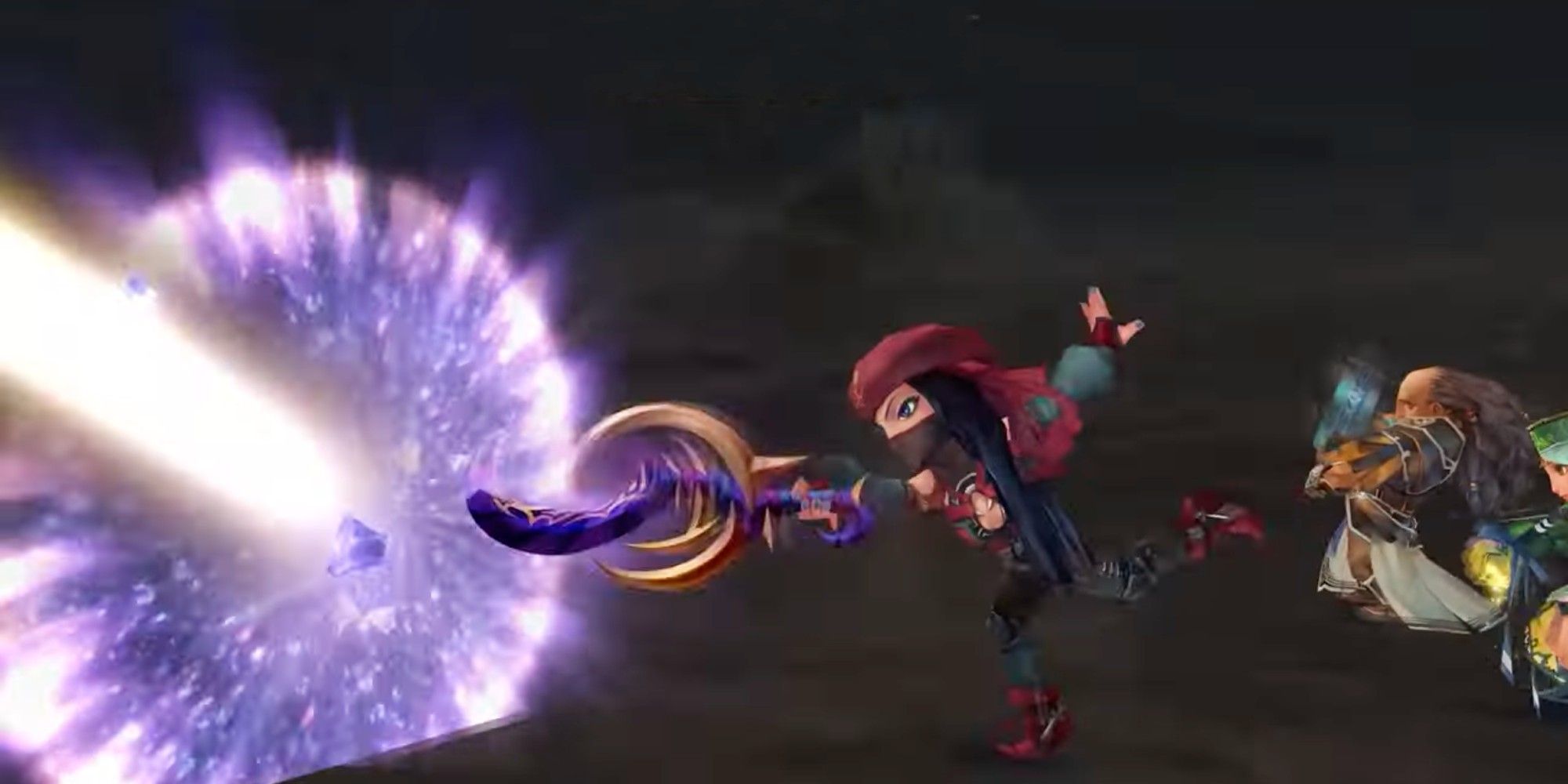 Imperial Scholar is casting a fusion magic spell at an unseen enemy to the left