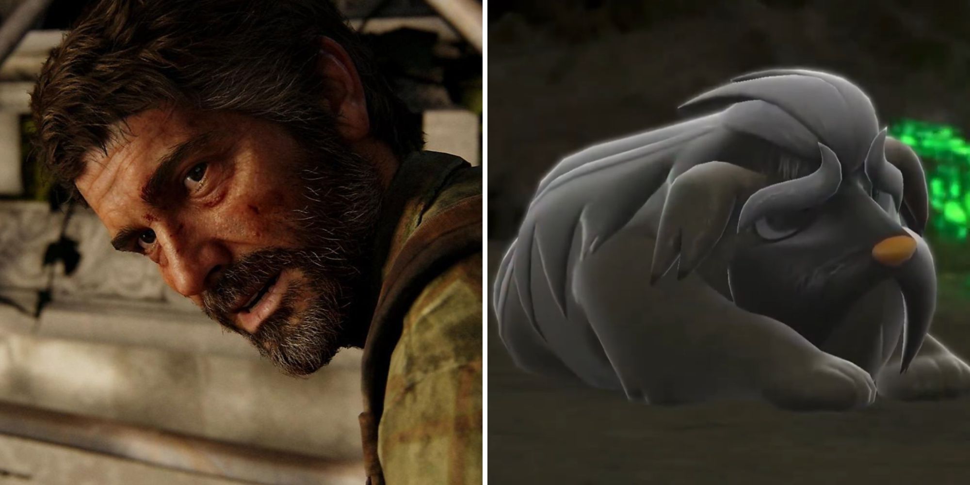 Joel looks over his shoulder and Mabosstiff lays on the ground