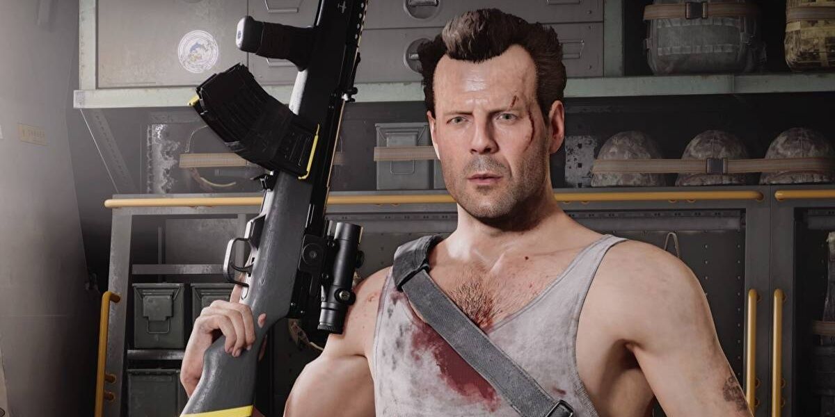 John McClane holding rifle in Call of Duty