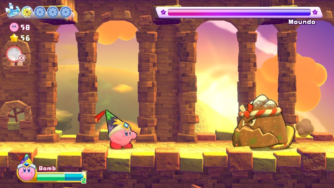 Kirby Nutty Noon Stage Two Moundo Miniboss