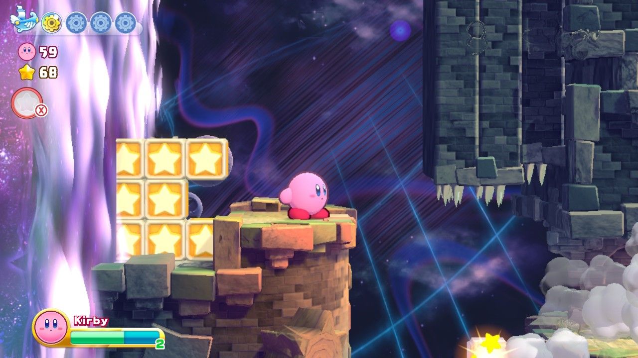 Kirby Nutty Noon Stage Two Wall Coming Behind Kirby