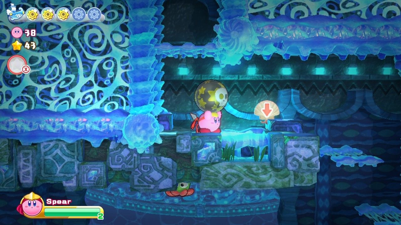 Kirby Onion Ocean Stage Four Kirby Carries Bomb