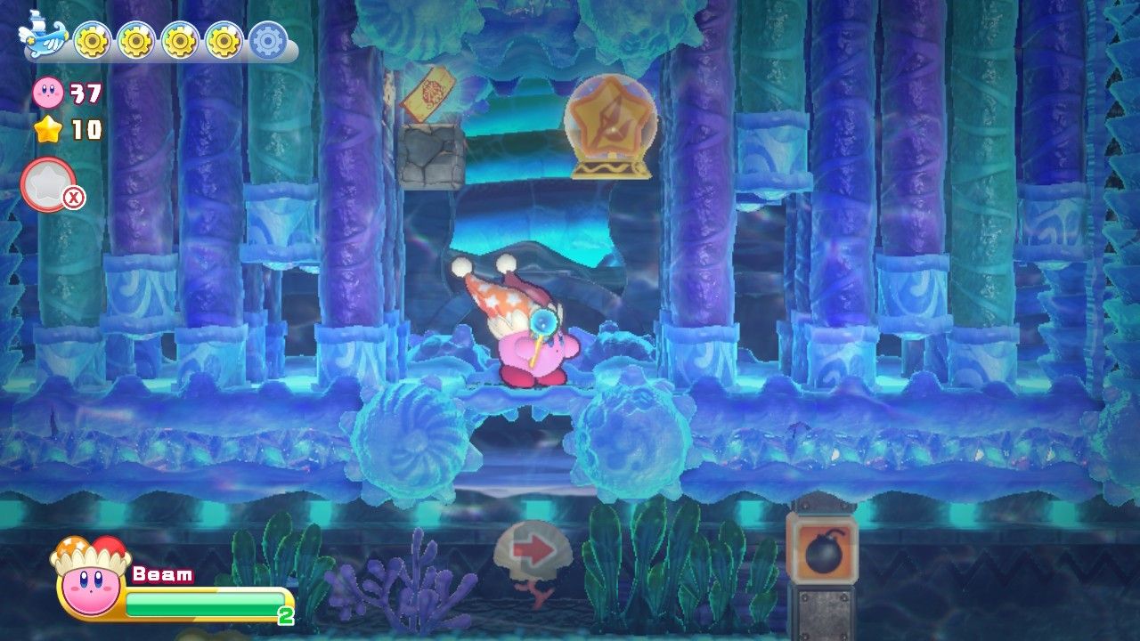 Kirby Onion Ocean Stage Four Stamp Ticket And Copy Ability