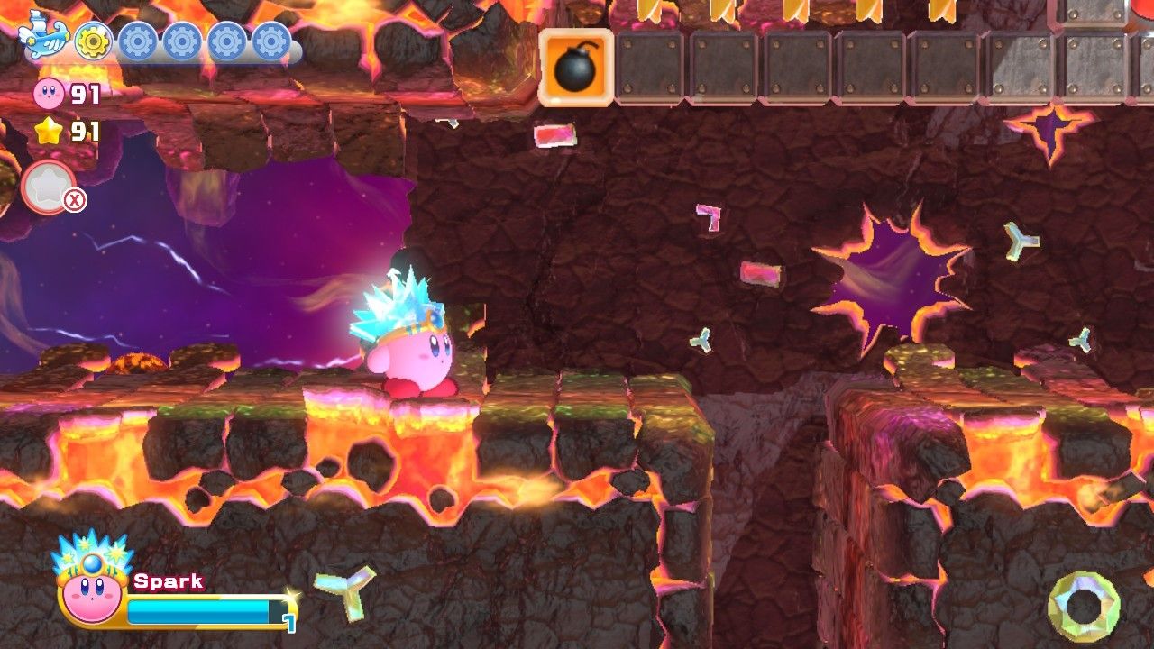Kirby's Return To Dream Land Deluxe Dangerous Dinner Stage Three Bomb Block
