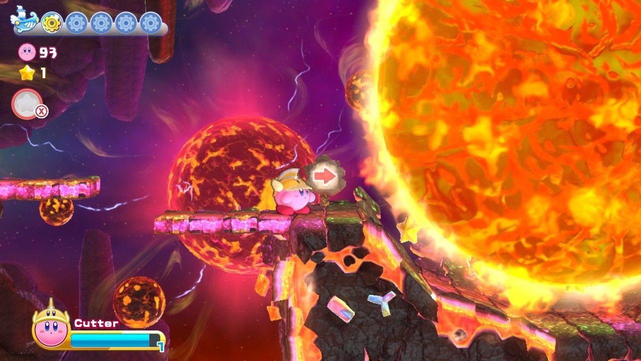 Kirby's Return To Dream Land Deluxe Dangerous Dinner Stage Three Fireball With Hidden Star Door