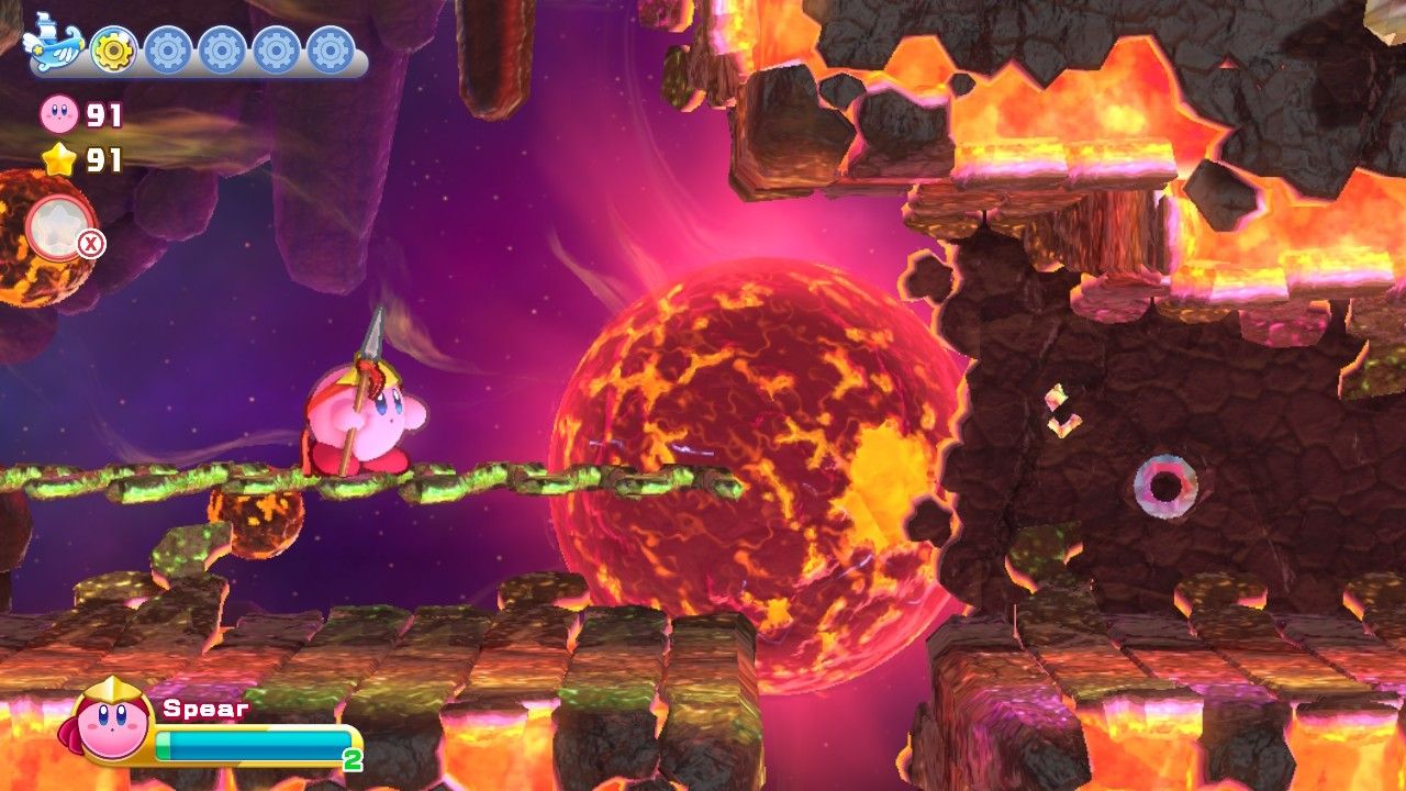 Kirby's Return To Dream Land Deluxe Dangerous Dinner Stage Three Fourth Section