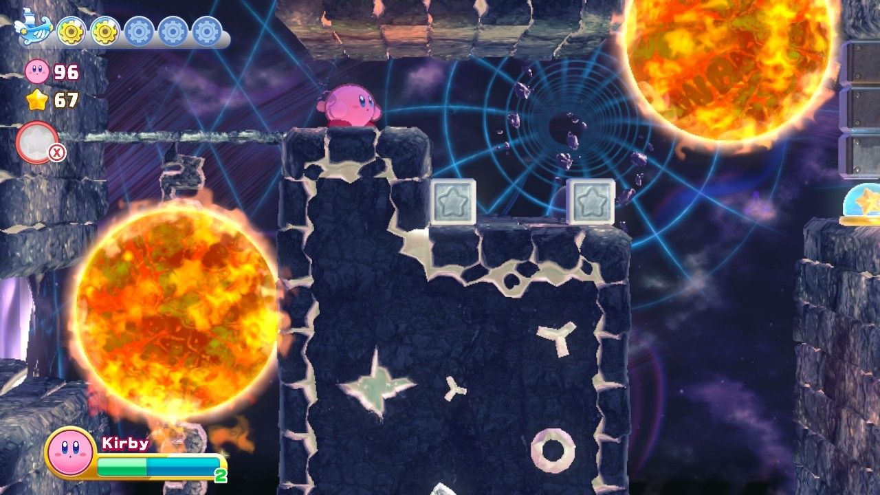 Kirby's Return To Dream Land Deluxe Dangerous Dinner Stage Three Star Button Across From Kirby