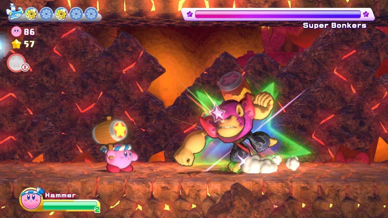 Kirby's Return To Dream Land Deluxe Dangerous Dinner Stage Two Super Bonkers Boss Fight
