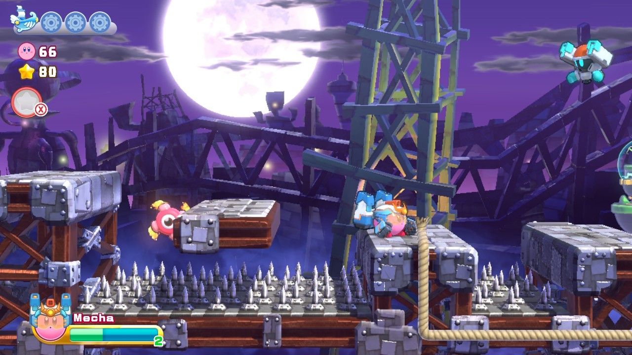 Kirby's Return To Dream Land Deluxe Egg Engines Kirby About To Light Rope