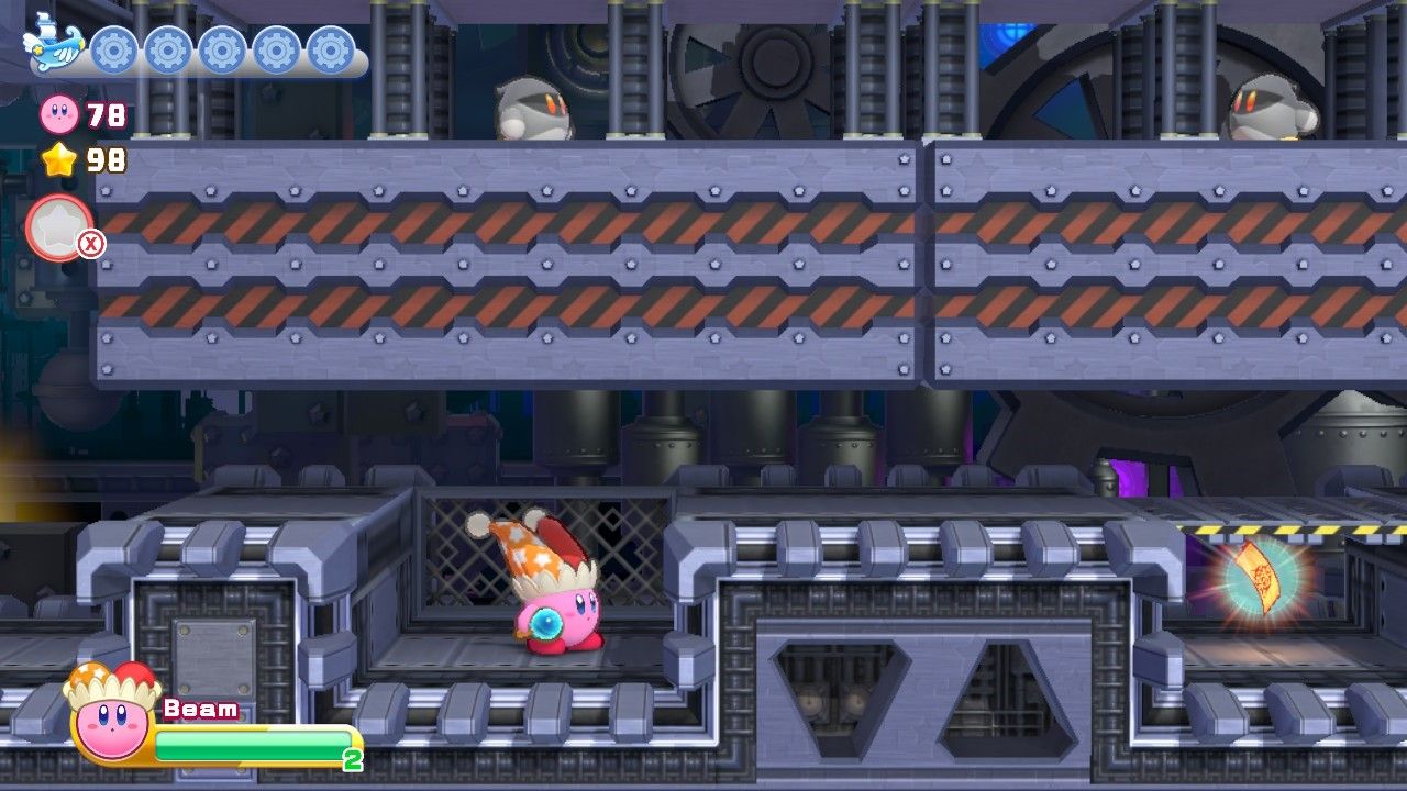 Kirby's Return To Dream Land Deluxe Egg Engines Stage Five Kirby In Dip Of Platform