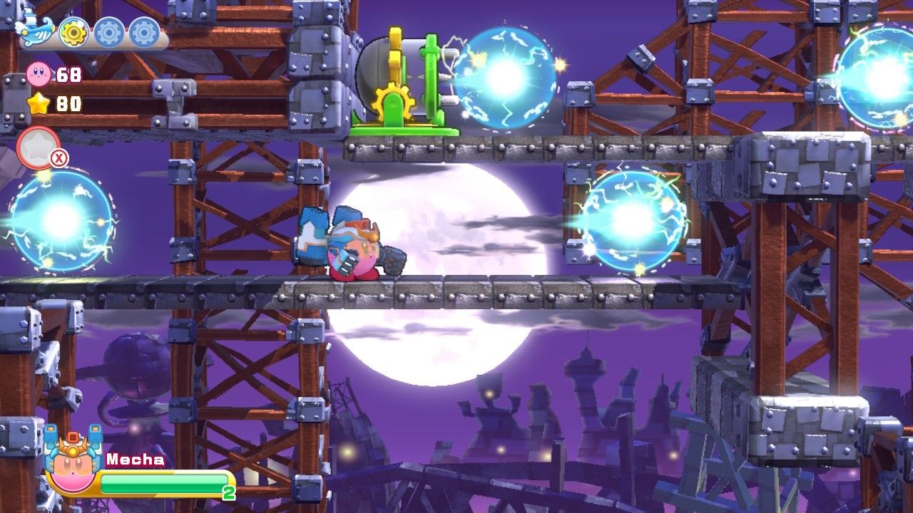 Kirby's Return To Dream Land Deluxe Egg Engines Stage One Kirby In Between Electricity Balls