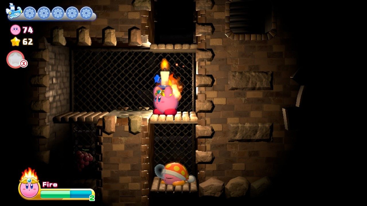 Kirby's Return To Dream Land Deluxe Egg Engines Stage Three Sleeping Enemy Below Kirby