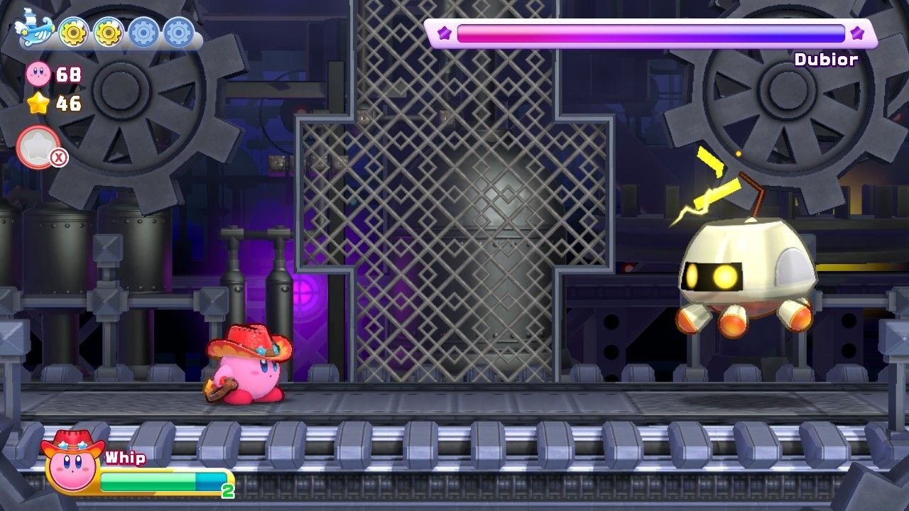 Kirby's Return To Dream Land Deluxe Egg Engines Stage Two Dubior Miniboss Fight