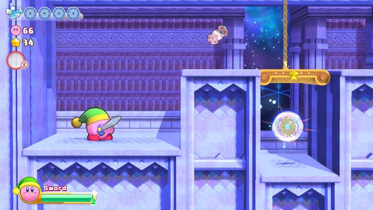 Kirby's Return To Dream Land Deluxe Nutty Noon Stage Five Rope To Cut