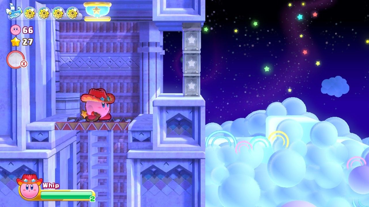 Kirby's Return To Dream Land Deluxe Nutty Noon Stage Four Star Lever