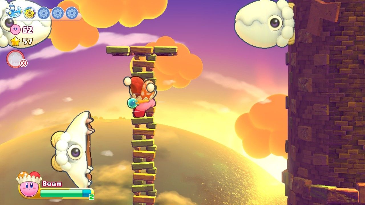 Kirby's Return To Dream Land Deluxe Nutty Noon Stage Three Enemies Wait For Kirby