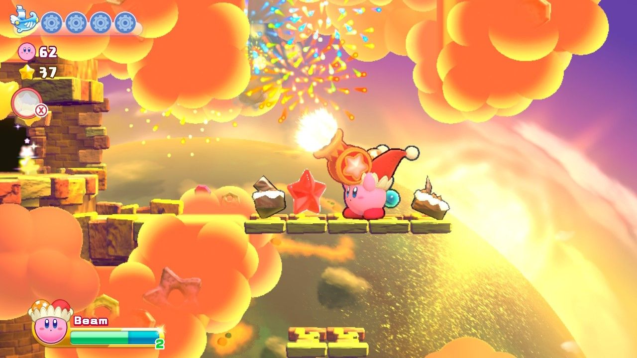 Kirby's Return To Dream Land Deluxe Nutty Noon Stage Three Kirby Finds Goodies With Cannon
