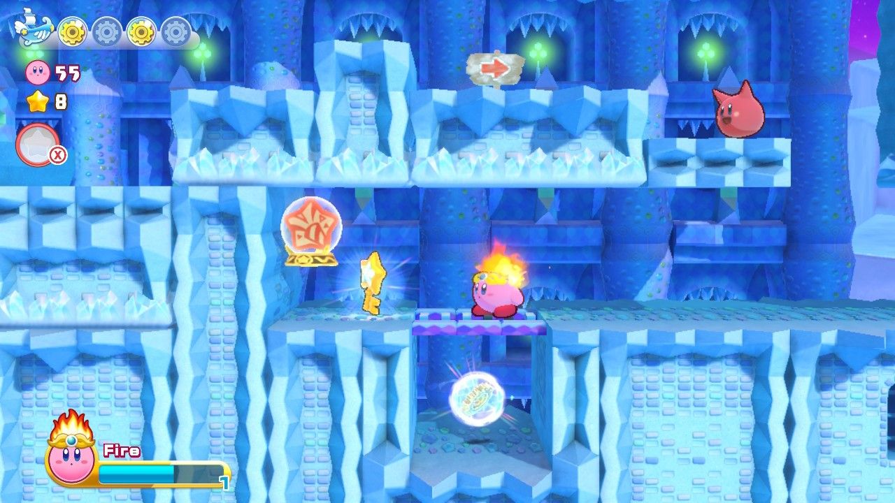 Kirby White Wafers Stage Five Kirby Unlocks First Door